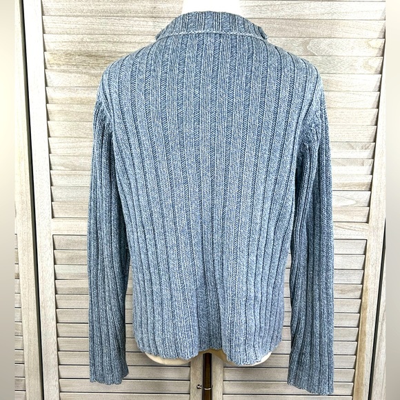 L.L. BEAN 100% Cotton Turtleneck Sweater Blue/Gray-Medium - Picture 2 of 2